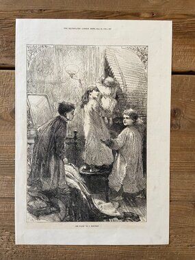 C. Robinson, Antique Art Print, Woodcut Engraving,